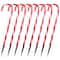 Candy Cane 8 Function Christmas Outdoor Pathway Markers - Set of 8
